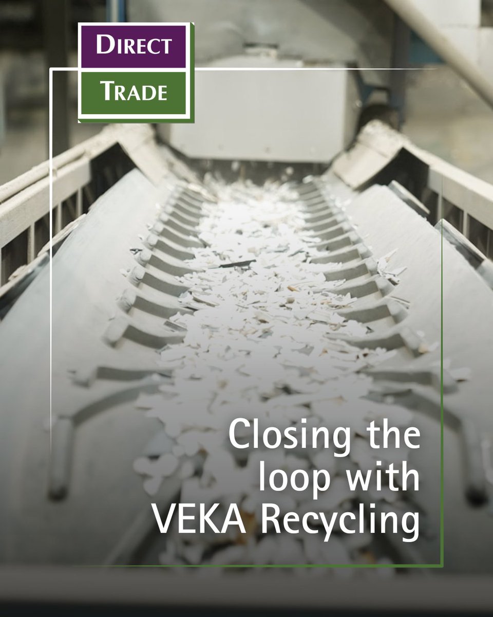 At Direct Trade, we partner with VEKA Recycling to create a closed-loop system that keeps valuable materials in use and out of landfill. Our mission:

🌱Recycle old PVCu frames responsibly
♻️Reduce industry waste and carbon emissions
🌍Support the circular economy in fenestration