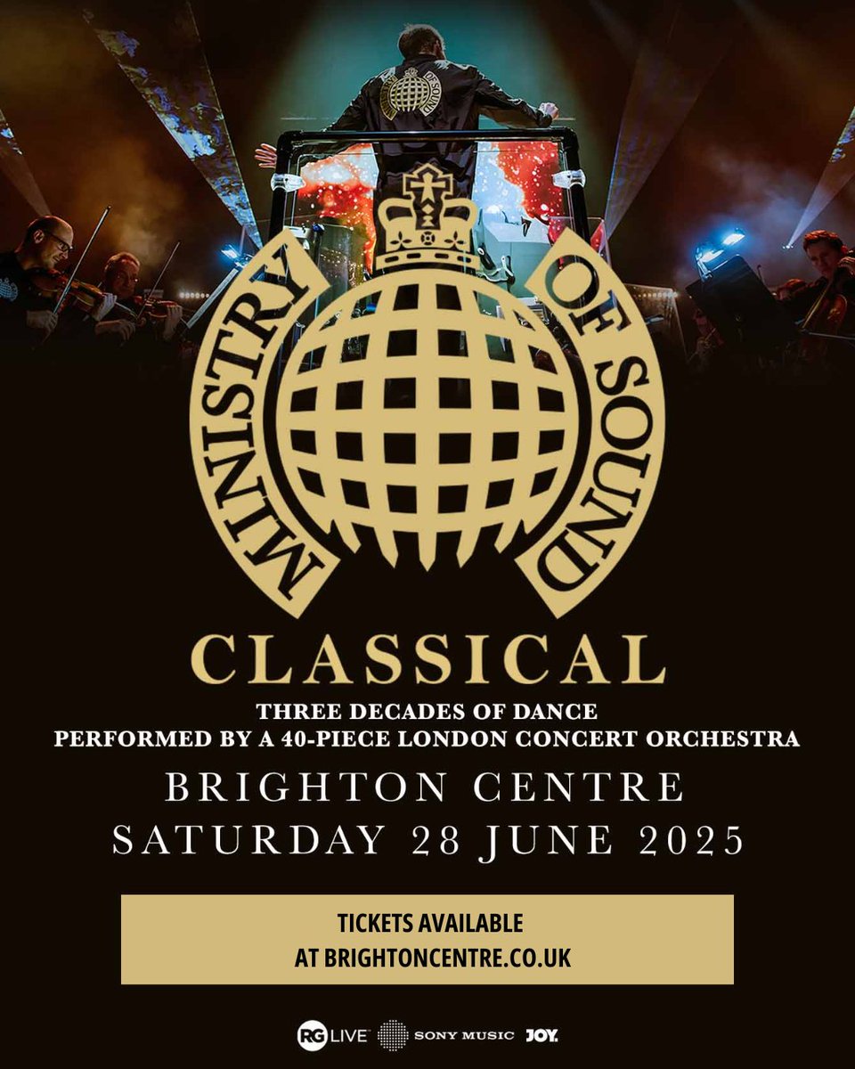 Missed out on tickets to our Sold out Ministry of Sound London shows? 👀

No worries! Head down to Brighton beach front for Ministry of Sound Classical 🎶

📍 Brighton Centre
📅 Sat 28th June 
🎟️ Grab your tickets via the link in bio!

#MinistryOfSound #90sdance #electronicmusic