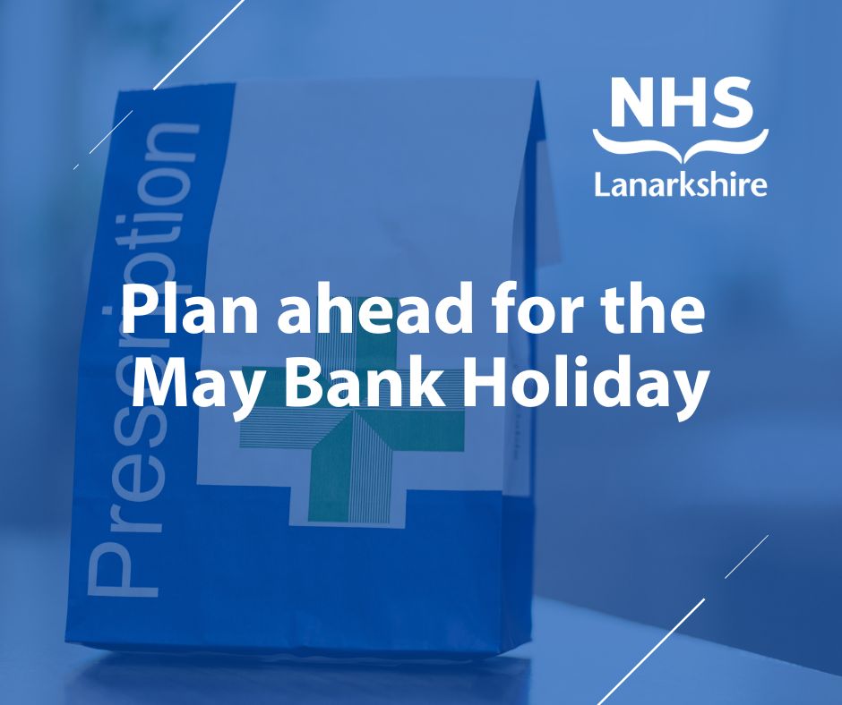 Plan ahead for the May Bank Holiday
Need a routine prescription? Plan ahead and order your repeat prescriptions in time to ensure you have a supply over the bank holiday. Thank you for planning ahead and helping us help you.