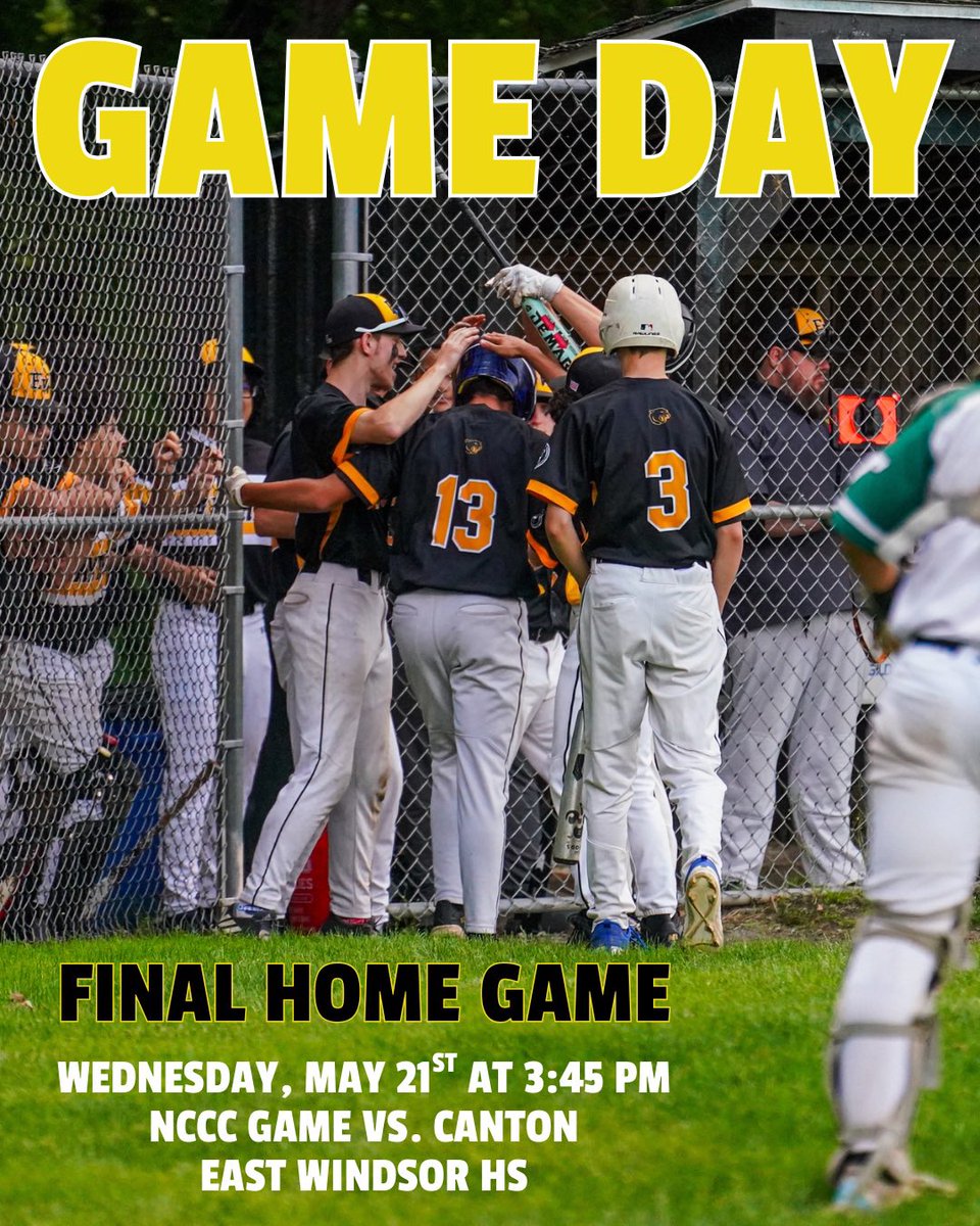 Panthers Baseball (@gopanthersbase) on Twitter photo ๐๐๐๐ ๐๐๐
The Panthers will host Canton for Game 16 & kick off the final quarter of the season. Final home game of the season for EW / Comp Sci.
<a href="/EastWindsor_CT/">East Windsor(CT) HS Athletics</a> | <a href="/EbertBaseball/">Brendan Ebert, M.S.</a> ๐๐๐๐ ๐๐๐
The Panthers will host Canton for Game 16 & kick off the final quarter of the season. Final home game of the season for EW / Comp Sci.
<a href="/EastWindsor_CT/">East Windsor(CT) HS Athletics</a> | <a href="/EbertBaseball/">Brendan Ebert, M.S.</a>