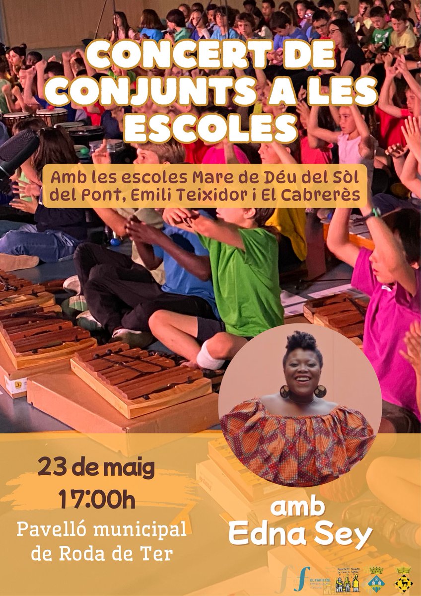 Aquest divendres, arriba el concert de Conjunts a les escoles! Un concert molt especial amb la col·laboració de la cantant de Soul i Gospel, Edna Sey. En tenim moltes ganes!