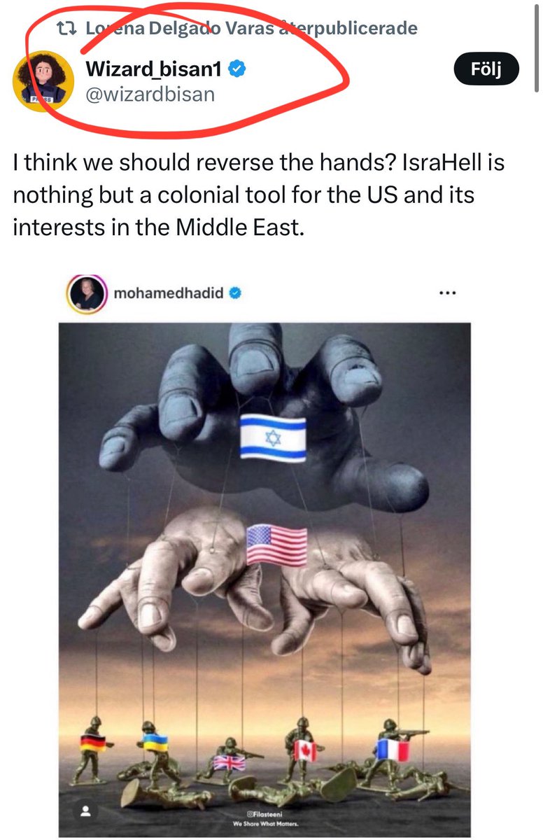 Ränderna går aldrig ur vänsterpartister. Lorena delar samma antisemit igen