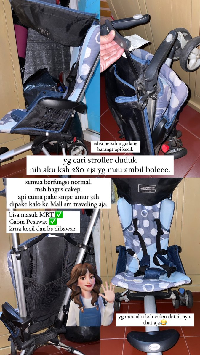 Nego ajaaa masih cakep.
bisa dipake smpe berat 25kg

Lok: Cengkareng Jakarta Barat.

#preloved #stroller