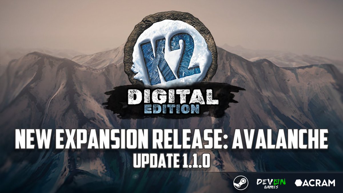 Update 1.1.0 is here for K2: Digital Edition on Steam!

The brand-new Avalanche mini expansion has arrived, bringing fierce weather and fresh challenges. 🌨️ And thanks to Steam Cloud, your progress follows you wherever you climb - from base camp to summit and back again. ☁️🧗

👉