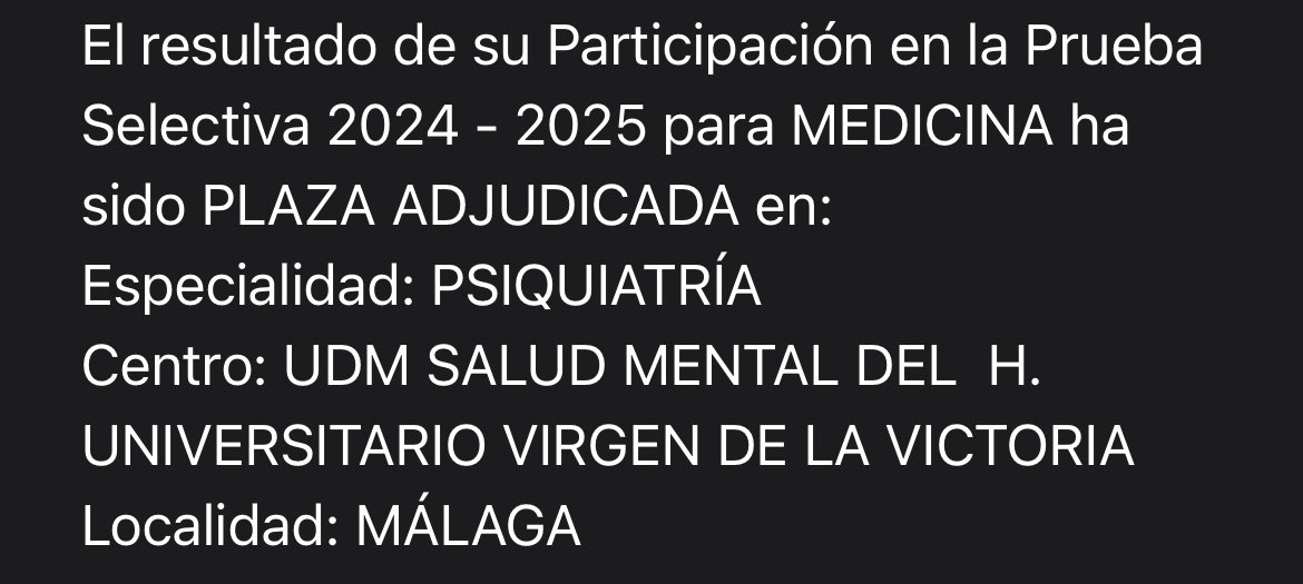 Conseguí mi plazita ✨ R1 de Psiquia en Málaga 🥲 #MIR2025