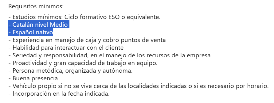 Oferta de LogiRAIL, nivell de català mitjà per a treballar d'auxiliar informatiu... Així ens va