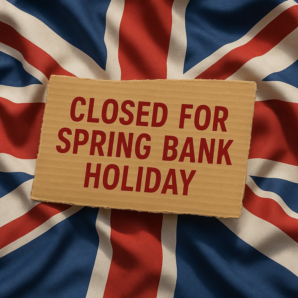 Our offices will be closed on Monday 26th May for the Spring Bank Holiday.  We'll be back in the office on 27th May.  Hope you have an enjoyable long weekend.
