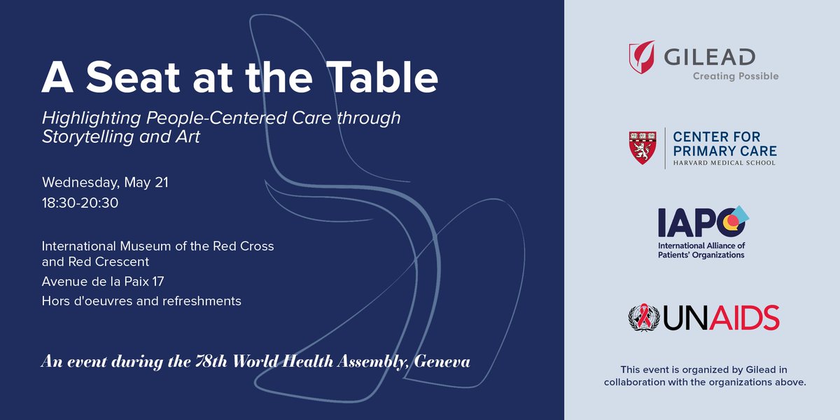 In Geneva for #WHA78?

Tonight, we invite you to take #ASeatAtTheTable – an event celebrating #PeopleCenteredCare through art &amp; advocacy with our piece “A Seat for Snails: The Hidden Impact of #FGS on #HIV”🎨

⏰ 18:30 - 20:30
🔗 bit.ly/FIG-WHA25