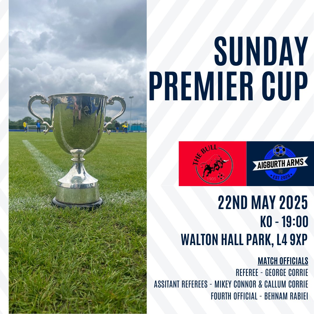 County Cups 🏆

Following on we have the Sunday Premier Cup Final ⚽️

Good luck to both teams and all match officials 🙌
