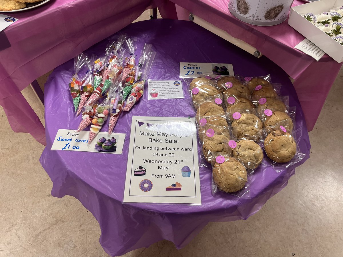 Celebrating Make May Purple for Stroke awareness month
Come grab a goody from our bake sale outside ward 20
#stroke awareness#cakes#teamwork