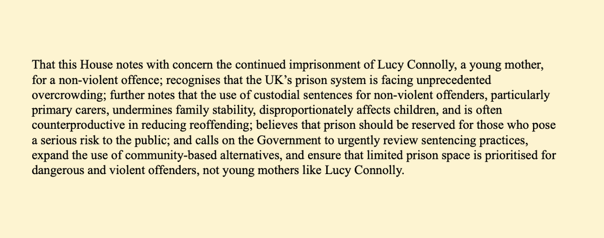 Thank you to the first supporter of my parliamentary motion about Lucy Connolly.

Jeremy Corbyn.

This is an issue that goes beyond usual political differences. Thank you, <a href="/jeremycorbyn/">Jeremy Corbyn</a>.

Lucy Connolly should not be in prison. Please ask your MP to sign our motion.