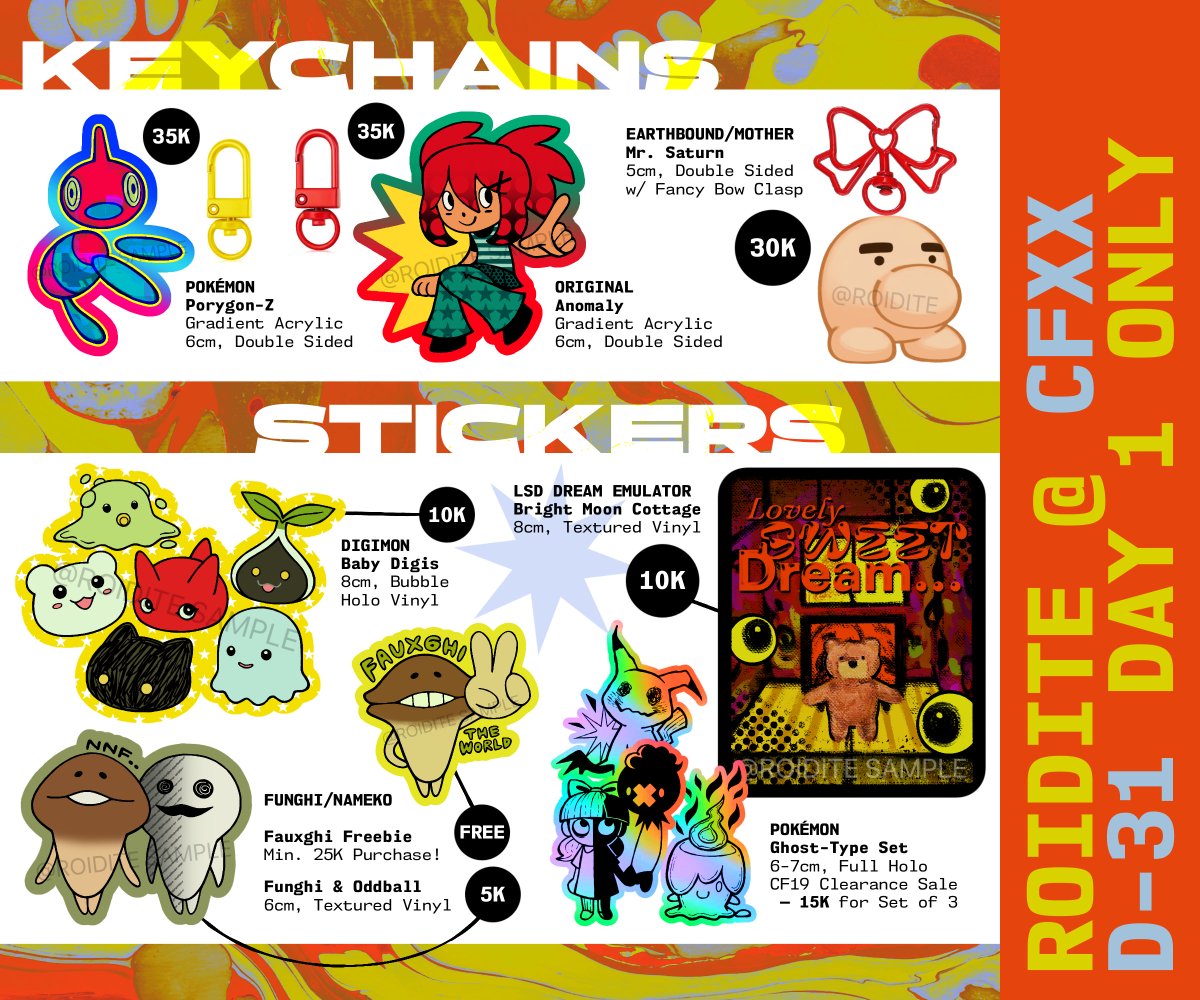 Roidite's tweet image. My incredibly last minute comifuro catalog
#ComifuroXX #Comifuro20 #CFXX
RT & share appreciated
• Original, Pokemon, Digimon, Funghi Garden, Earthbound, LSD Dream Emulator