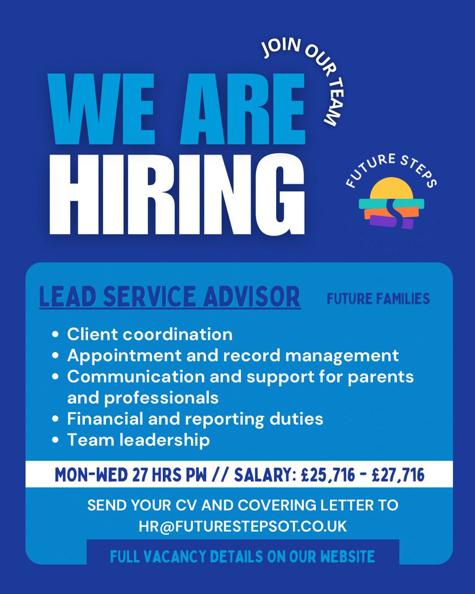 futurestepsot.co.uk/careers

Please share or tag someone you think would be interested 👀

#jobseekersnortheast #jobsnortheast #indeedjobs