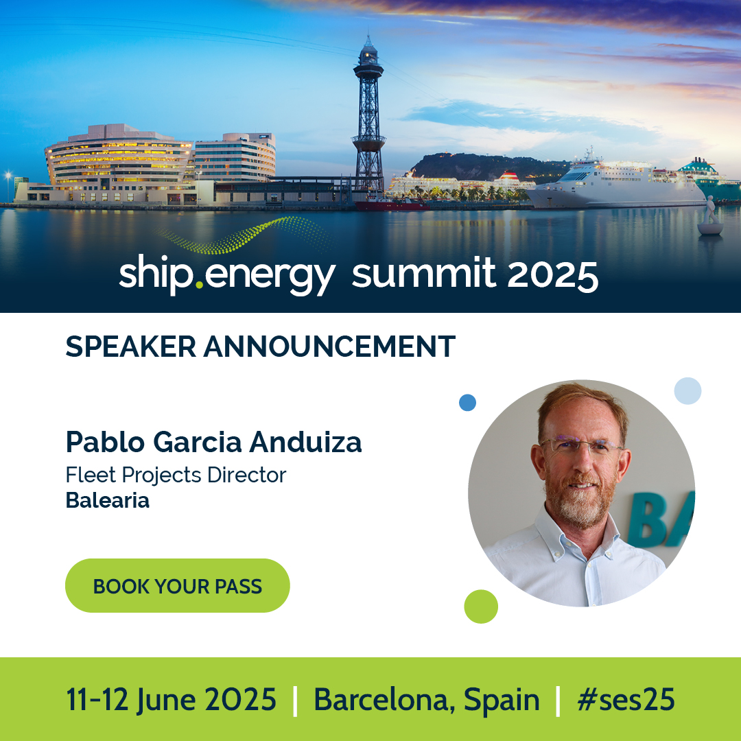 ship.energy (@shipdotenergy) on Twitter photo Pablo García Anduiza, Fleet Projects Director at <a href="/Balearia/">Baleària 🛳️ Somos mar 🌊</a> will be speaking at the ship.energy summit taking place in Barcelona, 11 -12 June 2025.
Find out more here ➔ shipenergysummit.com
#SES25 #Barcelona #Shipping #EnergyTransition #Decarbonisation Pablo García Anduiza, Fleet Projects Director at <a href="/Balearia/">Baleària 🛳️ Somos mar 🌊</a> will be speaking at the ship.energy summit taking place in Barcelona, 11 -12 June 2025.
Find out more here ➔ shipenergysummit.com
#SES25 #Barcelona #Shipping #EnergyTransition #Decarbonisation