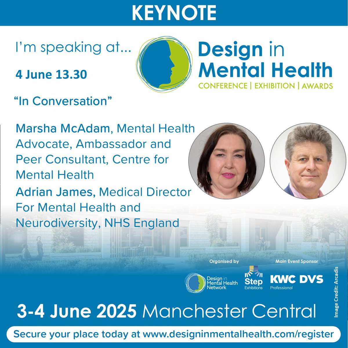 Design in Mental Health Network (@dimhn) on Twitter photo How can coproduction make a difference to service delivery, staff and patient relationships, and implications for the built environment? Dr Adrian James <a href="/DrAdrianJames/">Adrian James</a> & Marsha McAdam reflect on their long association of working together.
Register here: designinmentalhealth.com/register/ How can coproduction make a difference to service delivery, staff and patient relationships, and implications for the built environment? Dr Adrian James <a href="/DrAdrianJames/">Adrian James</a> & Marsha McAdam reflect on their long association of working together.
Register here: designinmentalhealth.com/register/
