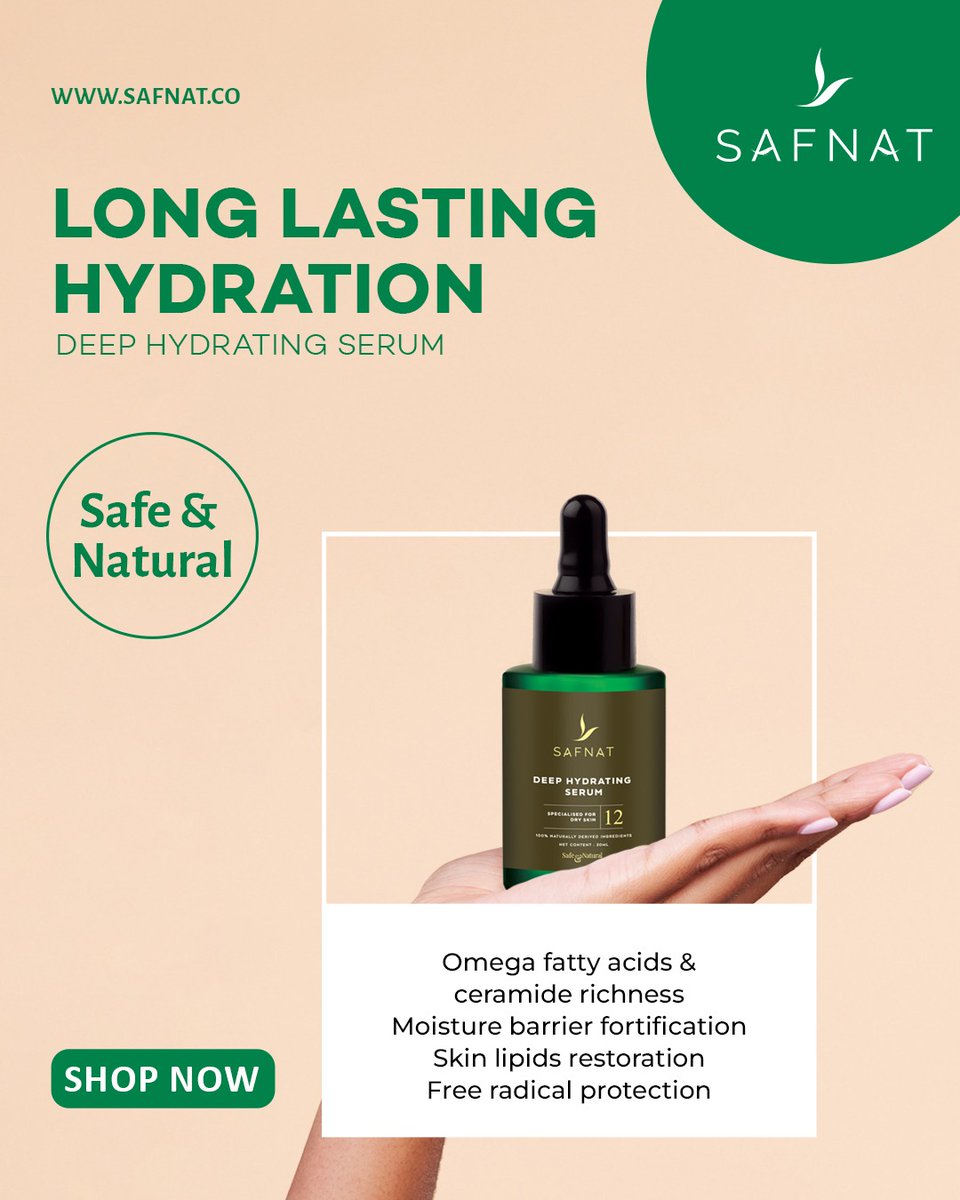 Safnat_co's tweet photo. Our Deep Hydrating Serum is your skin’s new best friend – fast-absorbing, deeply moisturizing, and packed with skin-loving ingredients
.
.
.
.
.
.
.
.
.
#Safnat #skincare #skincareproducts #CosmeticIngredients #CleanBeauty #SafeSkinCare #HealthyBeauty #GoodSkincare #SafnatCare https://t.co/iZMzSYHLTc