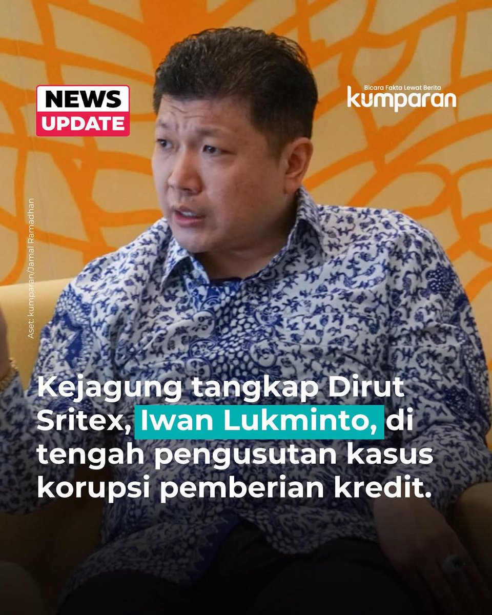 Ditangkep di Solo tadi malam..
Meski Sritex perusahaan swasta, tapi pemberian fasilitas kredit oleh perbankan dilakukan perusahaan plat merah jadi tetep diusut...pa'am yaaa
Masuk nih barang!

cnbcindonesia.com/news/202505211…