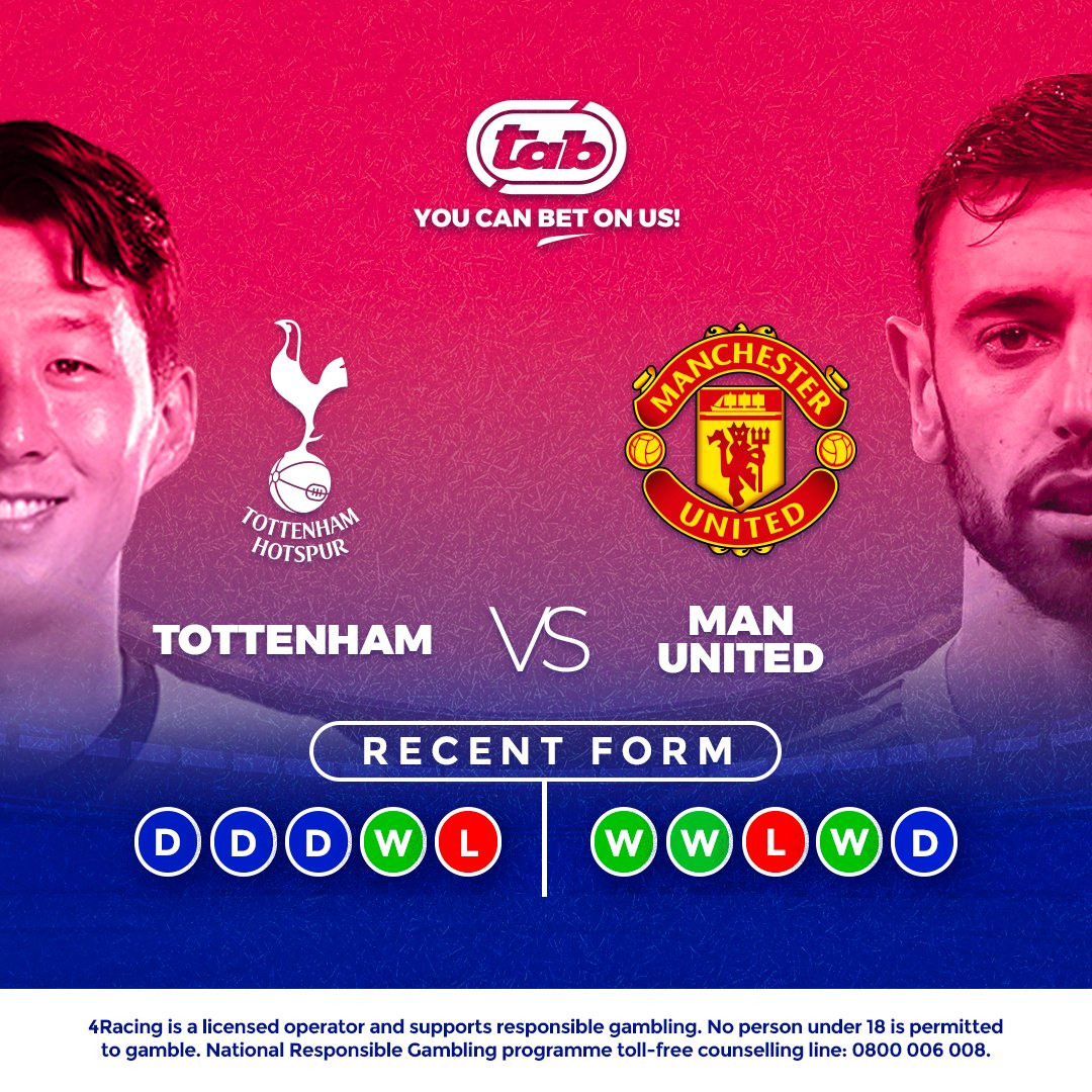 TabSouthAfrica's tweet image. Tottenham vs Manchester United

It’s London vs Manchester!
Spurs host the Red Devils in a Premier League showdown.
Will Son shine or will Bruno boss the night?

Pick your side and drop your prediction!
#PremierLeague #FaceOff #TAB