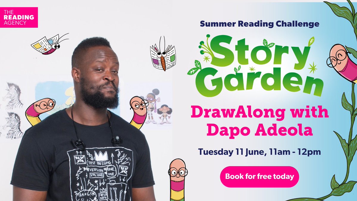 Join illustrator Dapo Adeola for a free, live online workshop ahead of this year's #SummerReadingChallenge: Story Garden🌱

Broadcast straight into your classroom or library and inspire your class to read this summer. Find out more and sign up for free: bit.ly/43pBRZA