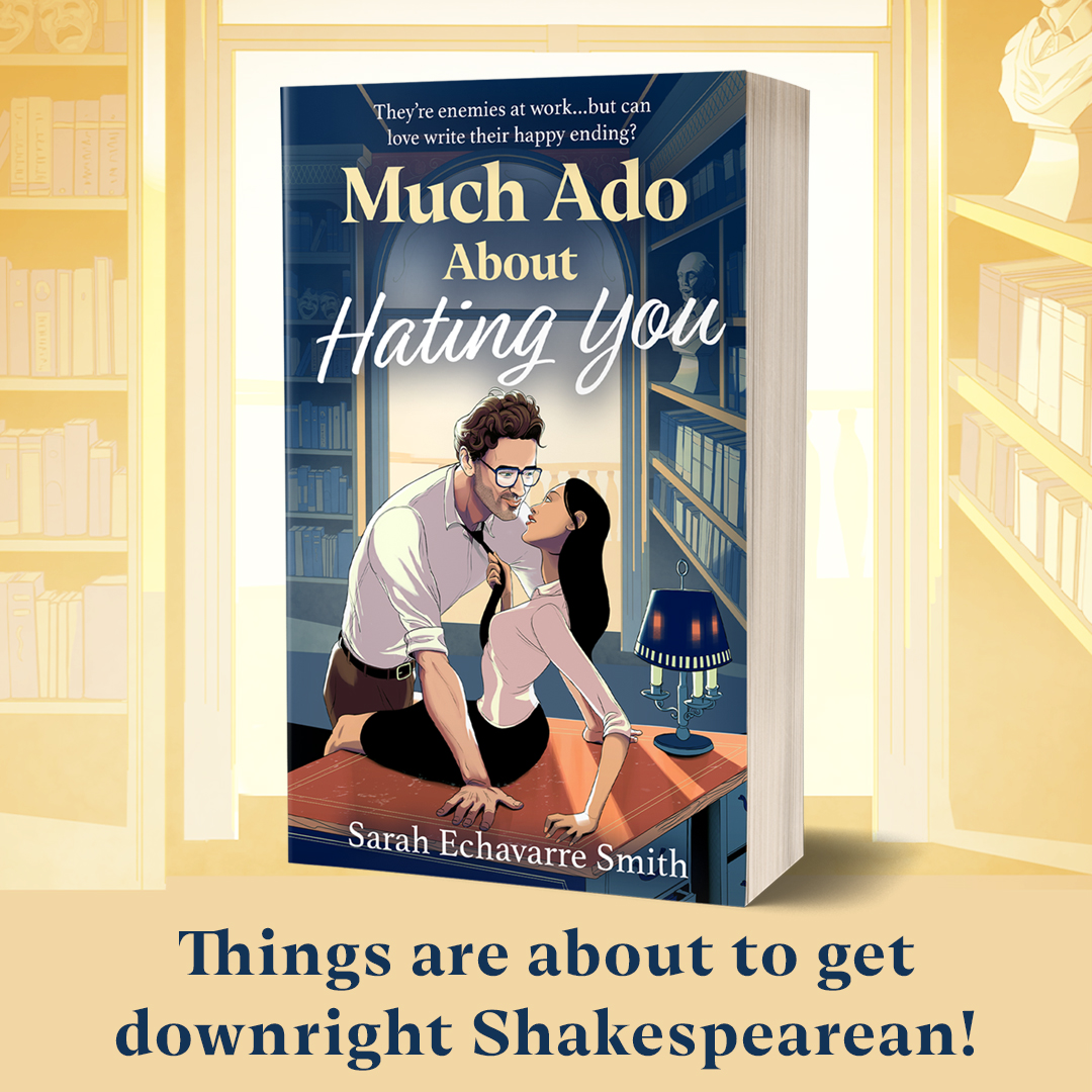 They’re enemies at work…but can love write their happy ending?

When Micah discovers that the hot professor getting under her skin is also her favourite fanfic author, their hate turns into something steamier...

Much Ado About Hating You is out tomorrow! bit.ly/3H8rpOm