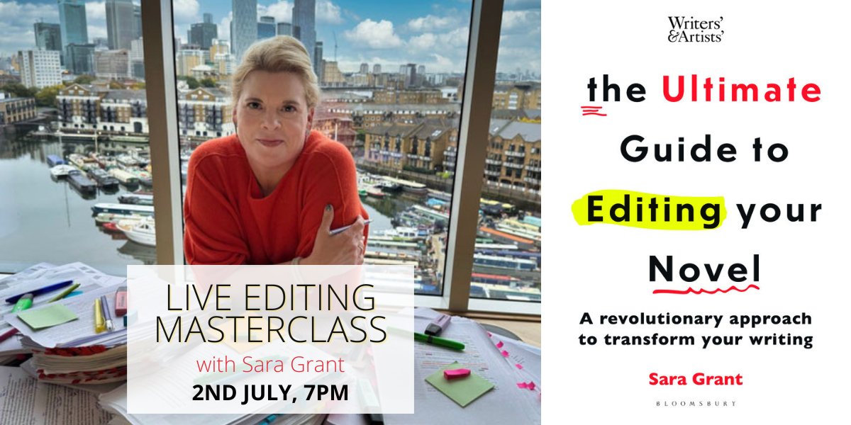Writers & Artists (@writers_artists) on Twitter photo Do you struggle with the #editing process? Writer and editor <a href="/AuthorSaraGrant/">Sara Grant</a> is here to help!
In this live editing masterclass Sara will offer an overview of her systemic approach to editing and live-edit 5 pieces of writing submitted by you!
Book: writersandartists.co.uk/events-and-cou… Do you struggle with the #editing process? Writer and editor <a href="/AuthorSaraGrant/">Sara Grant</a> is here to help!
In this live editing masterclass Sara will offer an overview of her systemic approach to editing and live-edit 5 pieces of writing submitted by you!
Book: writersandartists.co.uk/events-and-cou…