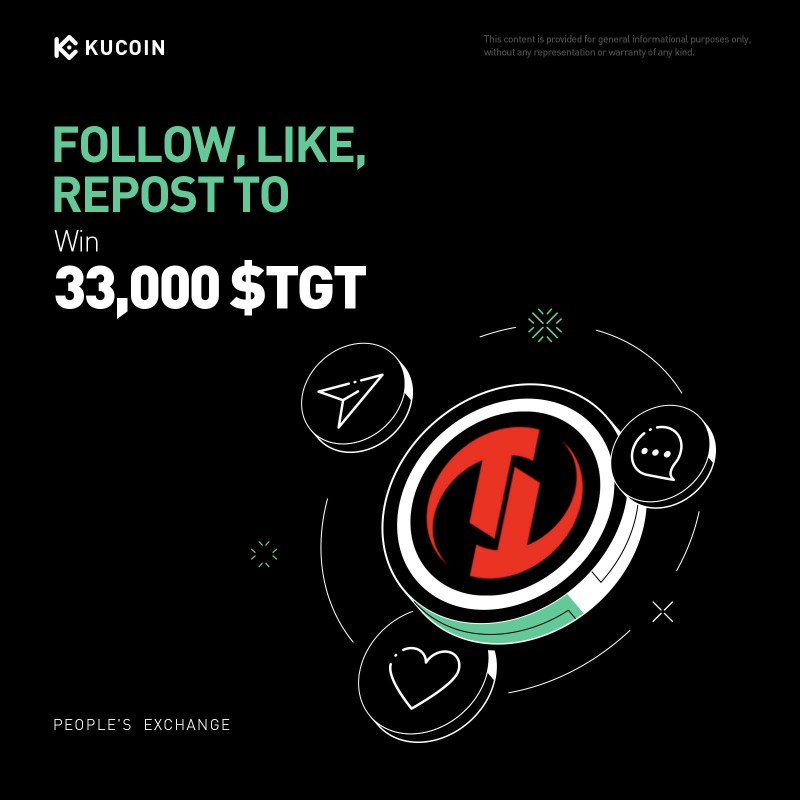 kucoincom's tweet photo. 🎉 #Giveaway Alert: Celebrate the $TGT listing on #KuCoin!

1️⃣ NEW follower of @kucoincom &amp; @TOKYOGAMES_FDN
2️⃣ Repost, Like with quote "Trade $TGT on #KuCoin!" + tag 3 friends
3️⃣ Fill out Gleam form

 🎁 33,000 $TGT for 100 winners! 
 ⏰ 48 hours