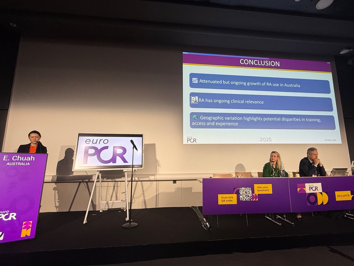 Has the use of rota declined in Australia since IVL arrived?

Not quite! RA use continues to grow 📈— though the pace of growth has slowed.

Insightful national data from Dr Eunice Chuah 🇦🇺 (Gosford Hospital) presented at #EuroPCR 2025.