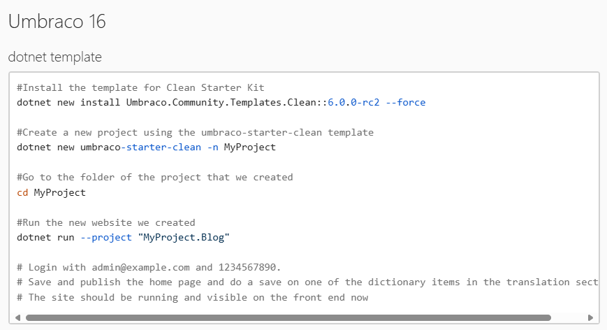 CodeSharePaul's tweet image. Umbraco 16 release candidate 3 is out now so I've updated the Clean Template to work with it too.
There is an install script on this link
nuget.org/packages/Umbra…
#umbraco