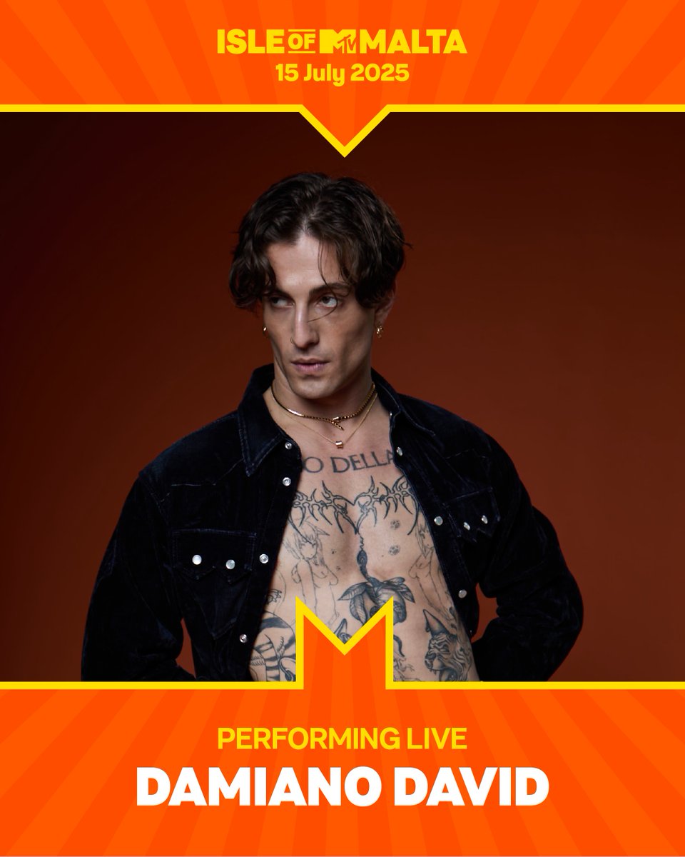 Isle of MTV Malta (@isleofmtv) on Twitter photo IT’S OFFICIAL: <a href="/daviddamiano99/">Damiano David</a> is headlining #IsleofMTV 2025!! Get your tickets from our bio and watch him live on 15 July in Malta ❤️🔥 IT’S OFFICIAL: <a href="/daviddamiano99/">Damiano David</a> is headlining #IsleofMTV 2025!! Get your tickets from our bio and watch him live on 15 July in Malta ❤️🔥