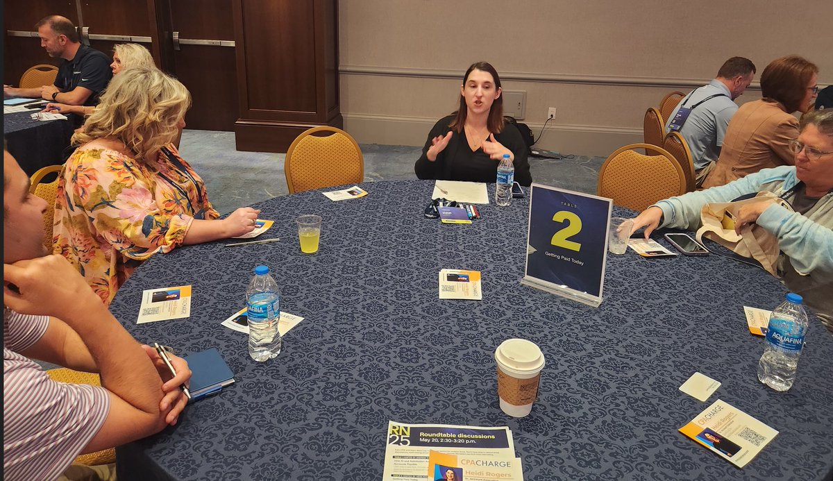#RightNOW2025 Speed Networking Roundtables: Heard from a CPA Charge user how they collected 80% more in weeks after April 15 in 2025 vs. 2024 through automation!