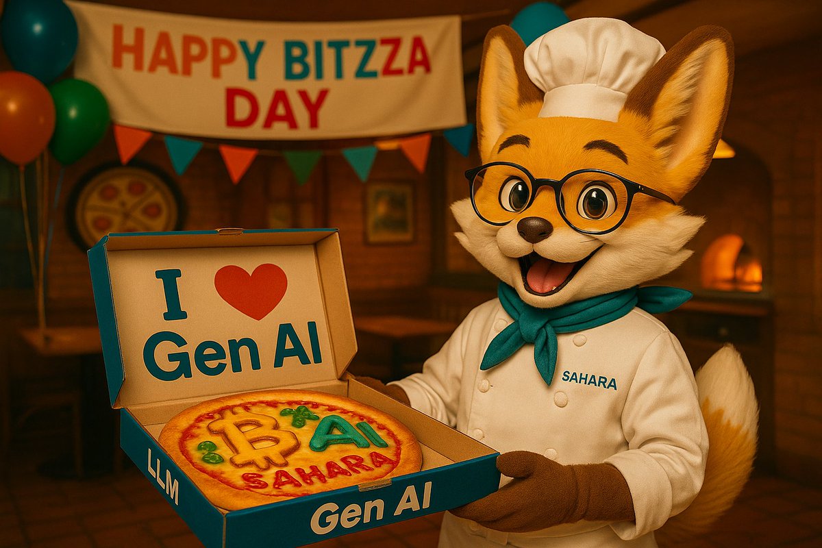 Super cool thought! <a href="/Intern_SaharaAI/">INTERN 🔆</a> 

Bitcoin Pizza Day is prob one of the most iconic and community moments in the history of crypto. 

Bitzy captures the spirit of our community: sharp, creative, forward-thinking, and collaborative. So naturally, it is time for Bitzy to throw
