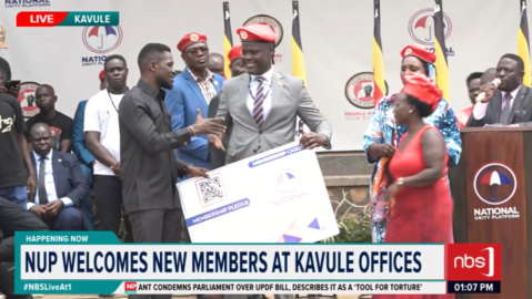 NBS Television (@nbstv) on Twitter photo Members and leaders of the National Unity Platform (NUP) have gathered at the party’s headquarters in Kavule as part of a mobilization drive and to welcome new politicians who have joined their ranks.
<a href="/salmahnamwanje/">Salmah Namwanje</a> <a href="/GeorgeKatagwa/">George Katagwa</a>
#NBSLiveAt1 #NBSUpdates Members and leaders of the National Unity Platform (NUP) have gathered at the party’s headquarters in Kavule as part of a mobilization drive and to welcome new politicians who have joined their ranks.
<a href="/salmahnamwanje/">Salmah Namwanje</a> <a href="/GeorgeKatagwa/">George Katagwa</a>
#NBSLiveAt1 #NBSUpdates