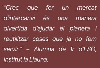 Mercat d’Intercanvi. Donem una segona vida a la nostra roba. Conclusions del Projecte. agora.xtec.cat/ieslallauna/ba…