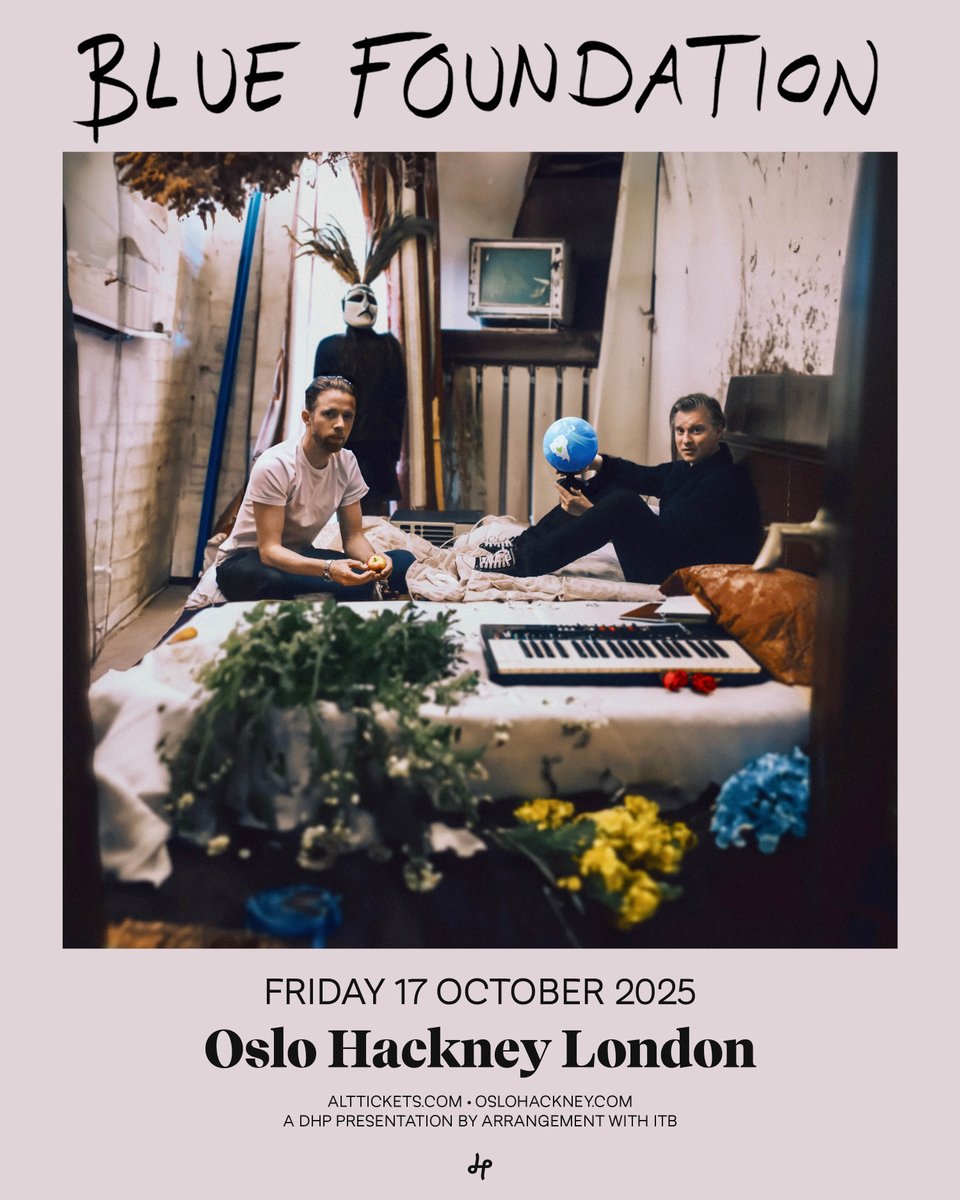 DHP Family (@dhpfamily) on Twitter photo Known for their cinematic fusion of dream pop, shoegaze, and electronic music, the internationally acclaimed <a href="/BFHome/">Blue Foundation</a> play a London show at <a href="/OsloHackney/">Oslo Hackney</a> on Friday 17th October!
Tickets go on sale this Friday at 9am, set a reminder: tinyurl.com/2pex9vj5 Known for their cinematic fusion of dream pop, shoegaze, and electronic music, the internationally acclaimed <a href="/BFHome/">Blue Foundation</a> play a London show at <a href="/OsloHackney/">Oslo Hackney</a> on Friday 17th October!
Tickets go on sale this Friday at 9am, set a reminder: tinyurl.com/2pex9vj5