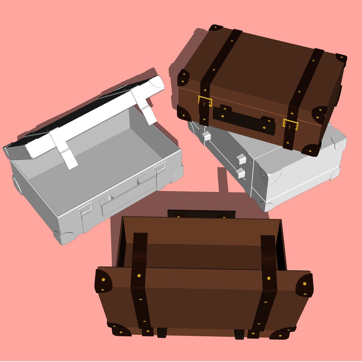 클립스튜디오 3D 소재 - vintage leather trunk
assets.clip-studio.com/ko-kr/detail?i…

빈티지풍의 여행용 가방 3D 소재입니다!
첫번째 사진은 LT변환+광원 끈 거!

이거 가방으로 자캐 왓츠인마이백(ver.여행 or 비밀임무) 그려도 좋을 것 같아요!