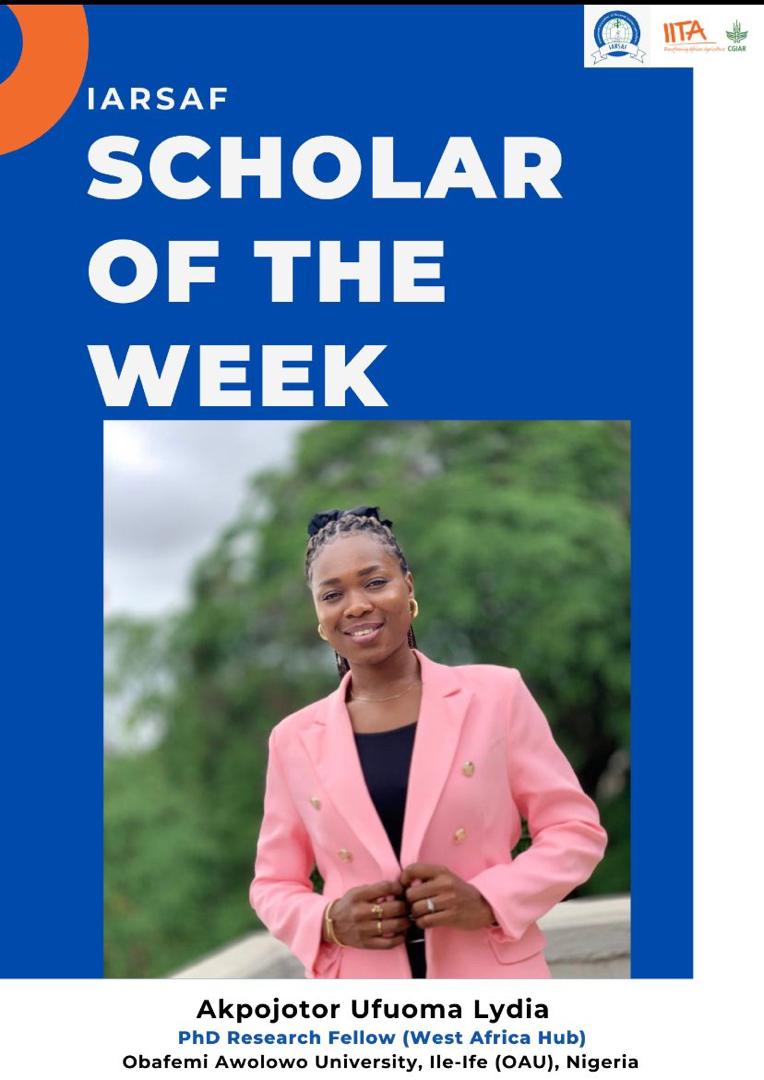 iarsaf_iita's tweet image. Scholar of the Week | IARSAF
Dr. Akpojotor Ufuoma Lydia (@IITA_CGIAR, OAU) is advancing climate-resilient legume research  for food &amp;amp; nutrition security.
#ScholarSpotlight #IARSAF #LegumeResearch #FoodSecurity #WomenInSTEM #AgInnovation
🔁 Retweet | ❤️ Like | 🔔 Follow for more!