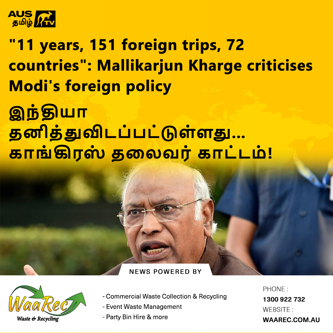 tamil_aus's tweet image. 🌍 “11 years, 151 trips, 72 countries – is posing for photos Modi’s only job abroad?” asks Mallikarjun Kharge.
The Congress leader criticises India’s foreign policy, claiming global isolation and lack of support during Operation Sindoor. 

#MallikarjunKharge #ModiForeignPolicy…