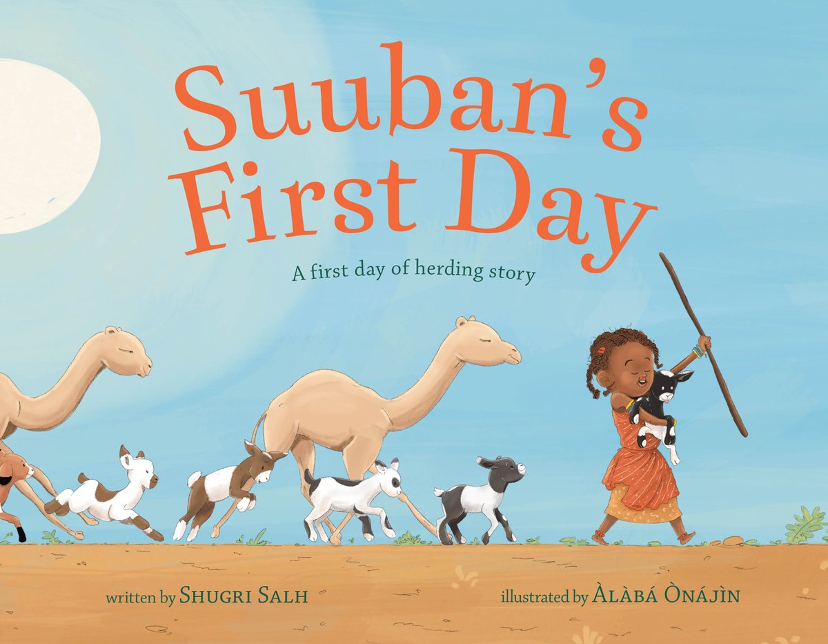 Alabaonajin's tweet image. COVER REVEAL!!!
Proud to introduce the cover art of Suuban's First Day(Roaring Brook Press/ @macmillanusa , a A joyful, tale about a girl growing up and connecting with nature in the Somali desert, written by @ShugriSalh, author of The Last Nomad. (illustrations by me)