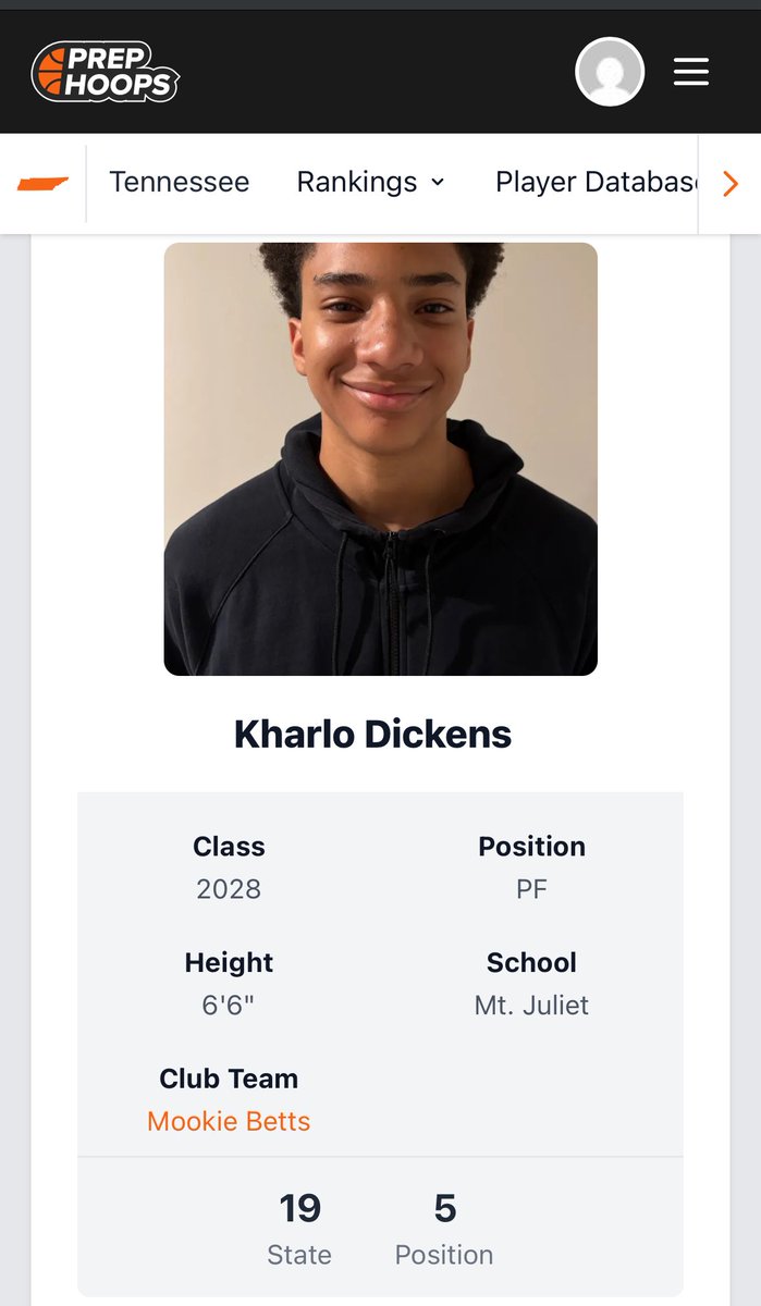 Kharlo (@kharlodickens) on Twitter photo Thank you <a href="/PrepHoopsTN/">Prep Hoops Tennessee</a> for the ranking! Debuting at #5 at his position and #19 overall for the c/o 2028! <a href="/teammookiebetts/">Team Mookie</a> Thank you <a href="/PrepHoopsTN/">Prep Hoops Tennessee</a> for the ranking! Debuting at #5 at his position and #19 overall for the c/o 2028! <a href="/teammookiebetts/">Team Mookie</a>