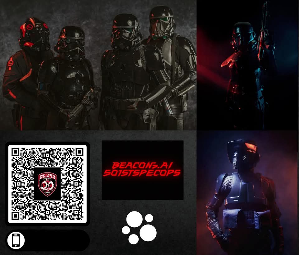 One Link
One Mission
Only the Elites

They move in silence
They serve in the shadows

Step into the ranks of the Empire’s most elite

Our Programs
Our Knowledge
Our Units
It’s all here...

Visit: beacons.ai/501stspecops

#SwiftSilentRelentless
Spec Ops | 20 Years of Precision