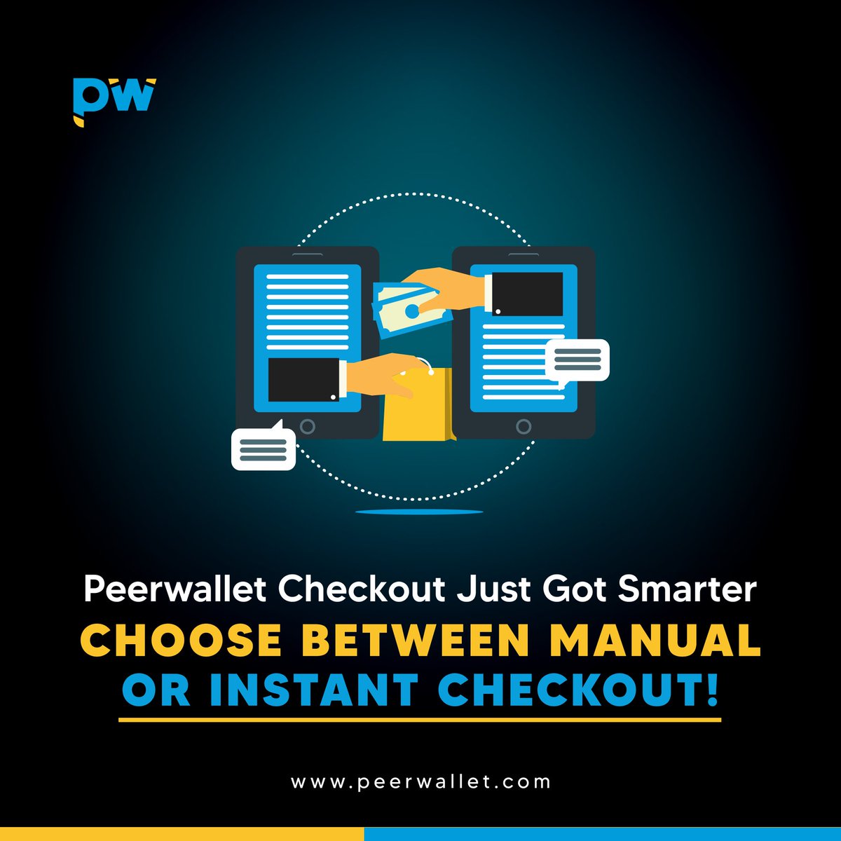 Peerwallet Checkout Just Got Smarter — Choose Between Manual or Instant Checkout!

Learn more at peerwallet.com/doc/read?t=und…