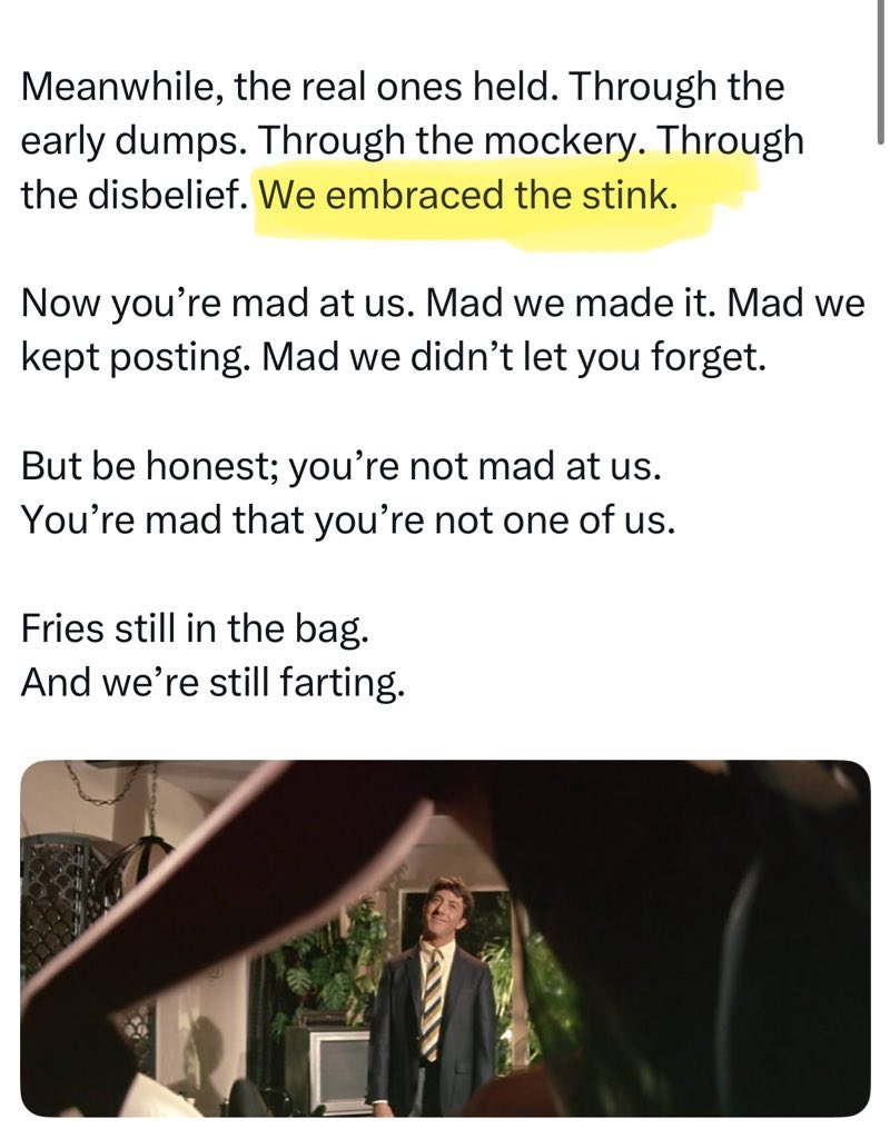 Check this out…

<a href="/FartCoinOfSOL/">Fartcoin💨</a> saying embrace the stink in latest post

#stinkdex coded👇