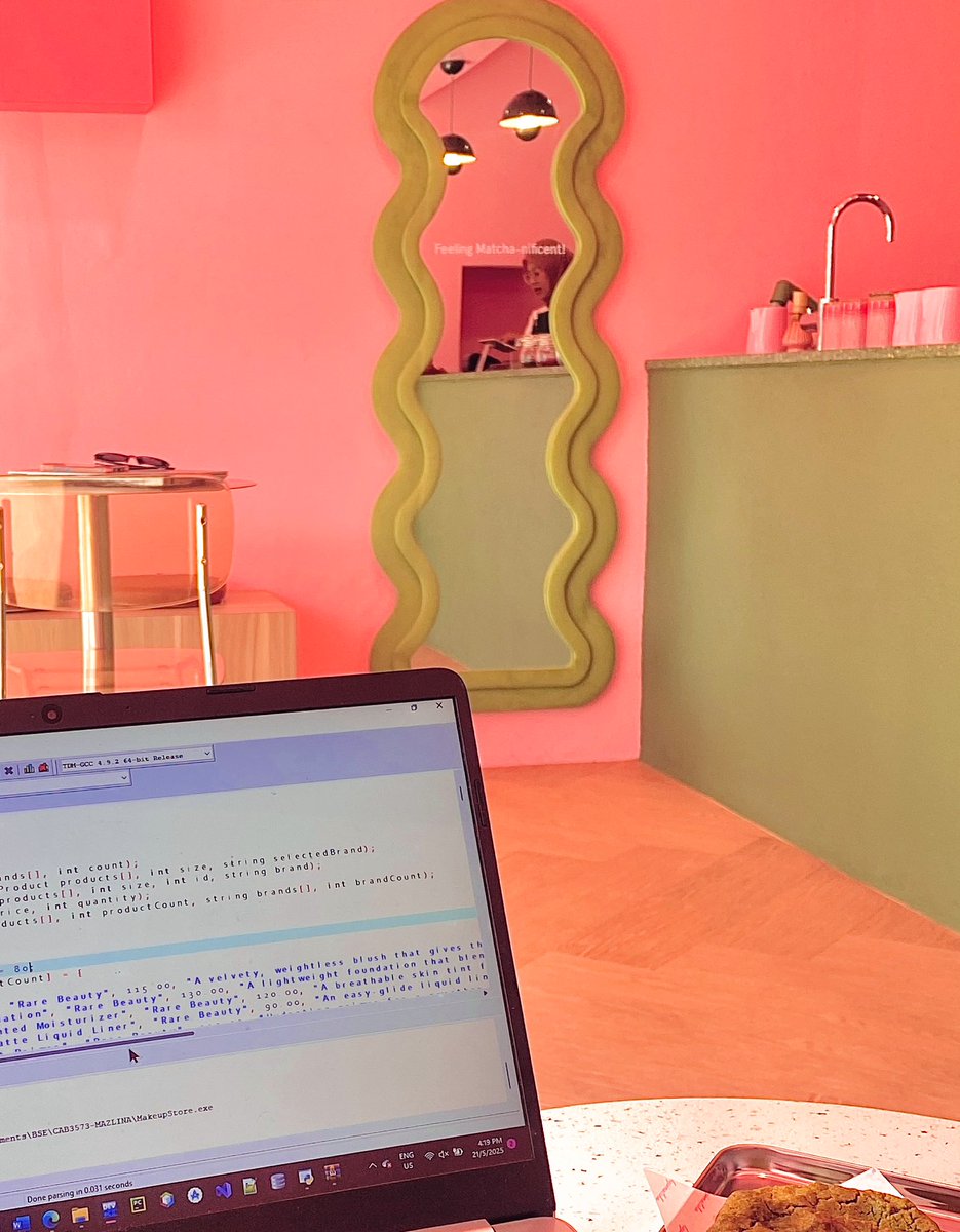 snizlyn's tweet image. Post-class grind: code, cookies &amp;amp; matcha magic 🍵💻✨ #CodingFuel