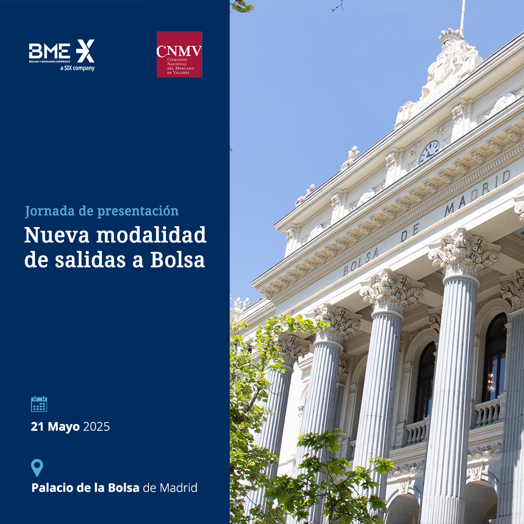España se adelanta con BME Easy Access, la nueva modalidad de salidas a Bolsa presentada por BME y la <a href="/CNMV_MEDIOS/">CNMV</a>:

✔ Admisión a Bolsa sin free float inicial.
✔ Colocación cuando el mercado lo permita.
✔ Solo inversores profesionales hasta entonces.

🔗 Nota de prensa: