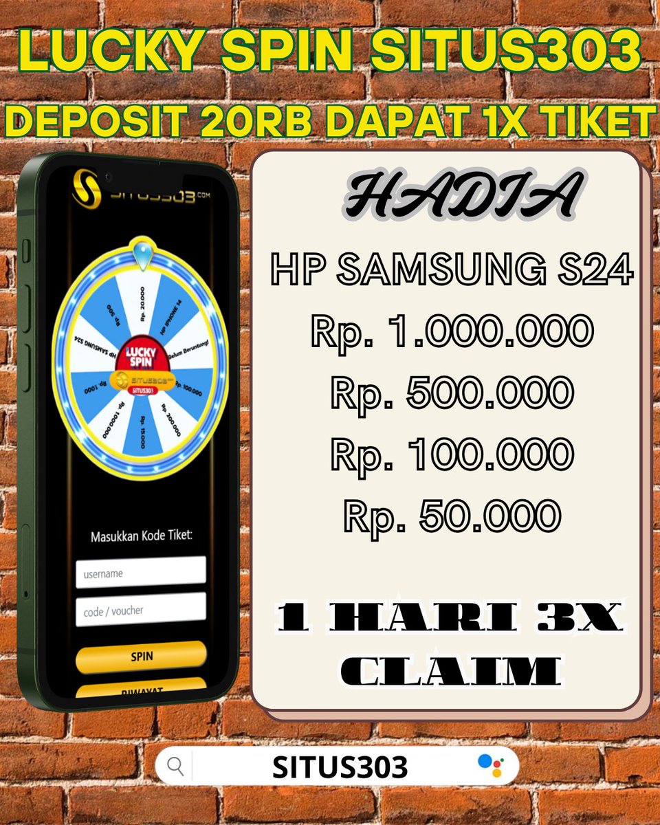 303situs's tweet photo. IVENT LUCKYSPIN TERBARU DI SITUS303 https://t.co/9FhsaSqDcn