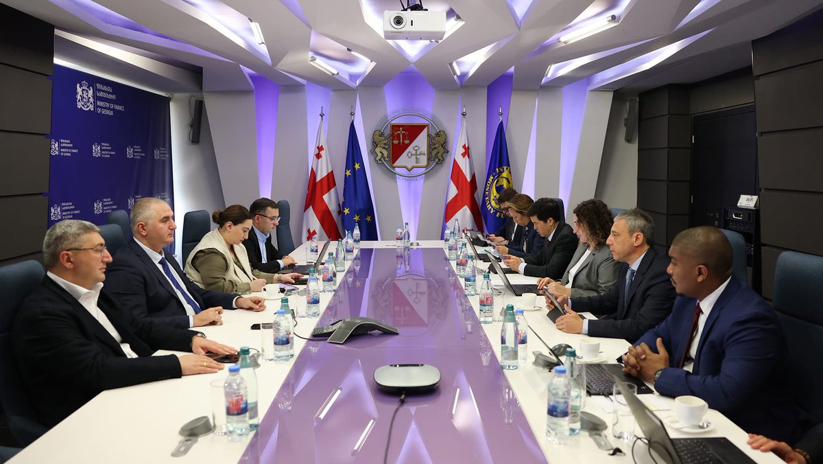 mofgeorgia's tweet photo. Minister @Lasha_Khutsish met #IMF #Mission, led by Alejandro Hajdenberg, to launch #ArticleIV consultations and discuss #Georgia’s #macroeconomic #outlook, 2025 #budget performance and medium-term #fiscal #projections. https://t.co/HNdF79ioZS
