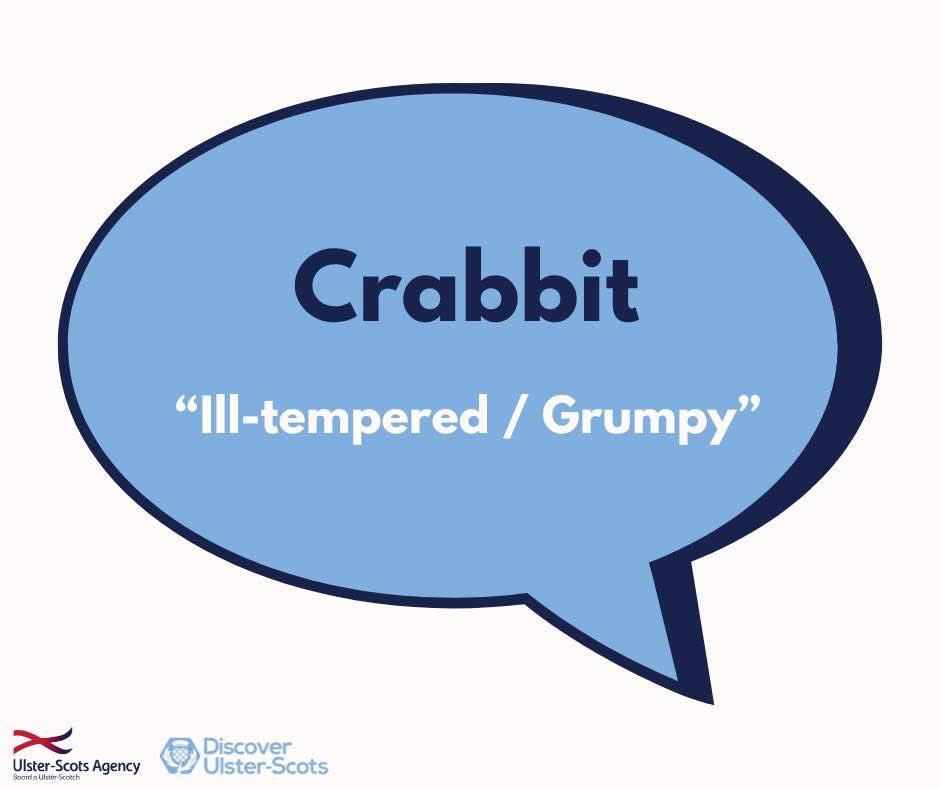 Today’s Ulster-Scots word of the day is “crabbit”

I’m sure some of you have been called crabbit before!
