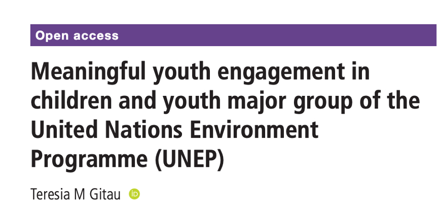BMJ Paediatrics Open (@bmj_po) on Twitter photo Youth engagement in environmental initiatives is vital! ๐ฃ
This study highlights how meaningful involvement in UNEP's Children & Youth Major Group can drive impactful change. Let's empower young voices for a sustainable future.๐
<a href="/tessmgitau/">Tess M. Gitau</a>
doi.org/10.1136/bmjpo-โฆ Youth engagement in environmental initiatives is vital! ๐ฃ
This study highlights how meaningful involvement in UNEP's Children & Youth Major Group can drive impactful change. Let's empower young voices for a sustainable future.๐
<a href="/tessmgitau/">Tess M. Gitau</a>
doi.org/10.1136/bmjpo-โฆ