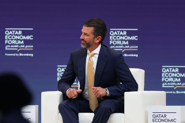 Fxhedgers's tweet photo. TRUMP JR. SAYS ‘MAYBE ONE DAY’ HE’LL LOOK TO SUCCEED HIS FATHER (Bloomberg)

Donald Trump Jr. hinted that he may run for political office and try to succeed his father as US president.

“I don’t know, maybe one day,” Donald Trump’s eldest son said on Wednesday at the Qatar Economic Forum when asked if he would consider running for office.

Full article:
https://t.co/pCfEr0qZne