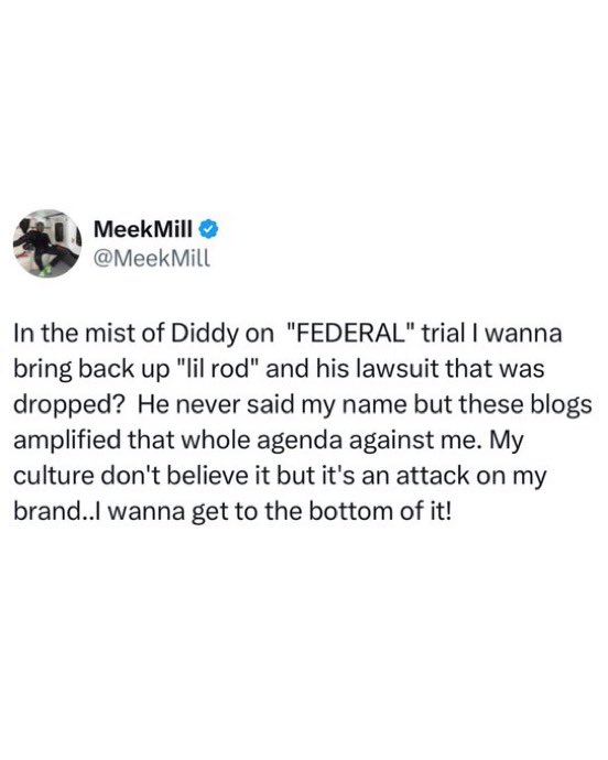 Real1of1TV's tweet image. Meek Mill Speaks On Diddy’s S*x Trafficking Trial &amp;amp; Says The Craziest Thing He Saw At A Puff Party Was "Coke Vibes." #MeekMill #Diddy